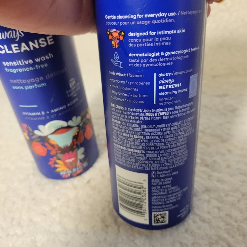 2 PK‎ Always Cleanse Sensitive Wash 8.4 Oz Each pH Balanced Fragrance-Free